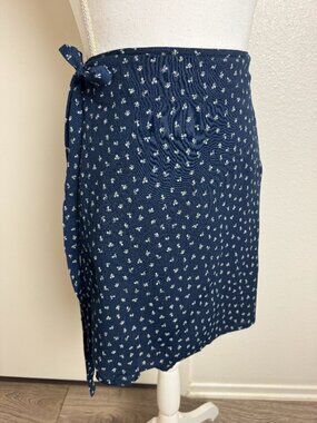 Brandy Melville Wrap Genevieve Mini Skirt 100% Viscose Navy ONE SIZE ( S/M/L)